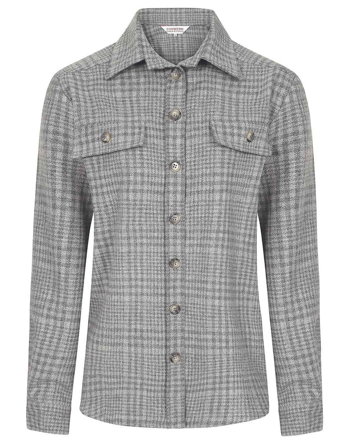 Glendale Checked Wool Blend Shirt Style Jacket - Image 3 - The Classic Boutique