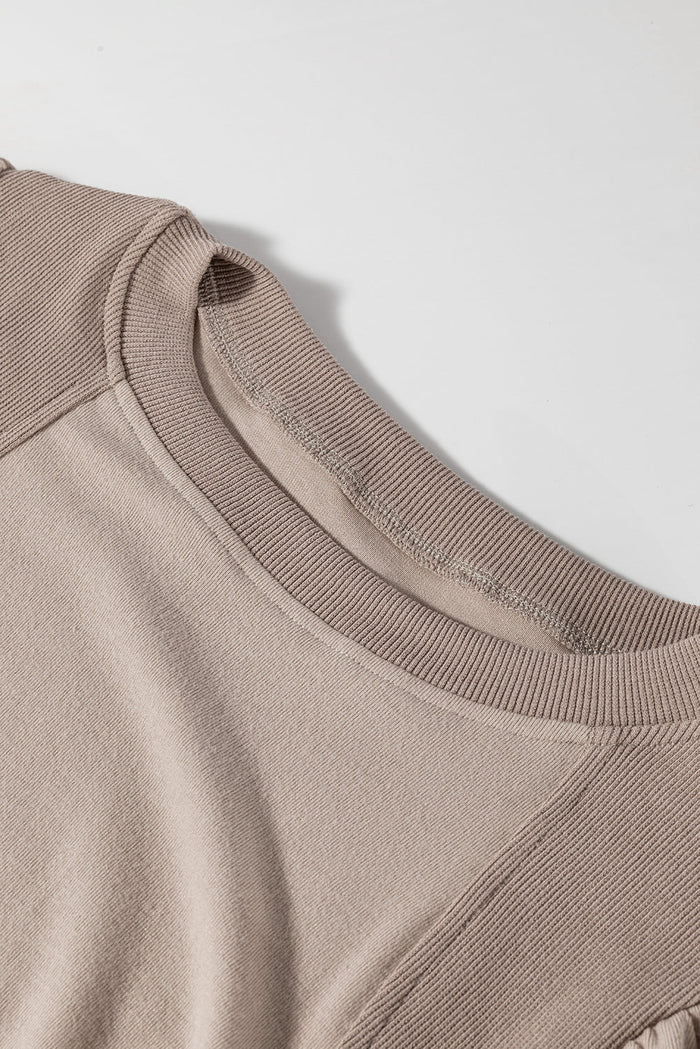 Goat Half Lantern Sleeve Solid Colour Pullover Top - Tops/Blouses & Shirts