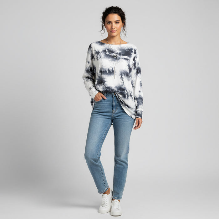Gray Ivory Long Sleeve Top