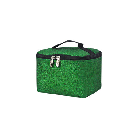 GLITTER MAKEUP BAG, GLITTER COSMETIC CASE, CHEER MAKEUP BAG, DANCE GLITTER BAG, GYMNASTICS MAKE UP BAG, CANVAS MAKEUP BAG, GREEN GLITTER COSMETIC CASE BAG, SPORTS BAG