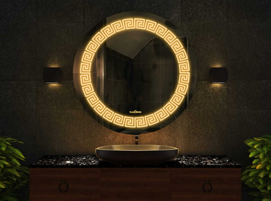 circular LED mirror for bathroom