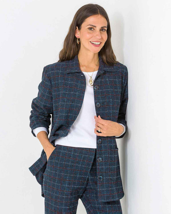 Hadley Checked Poly Mix Jacket - The Classic Boutique