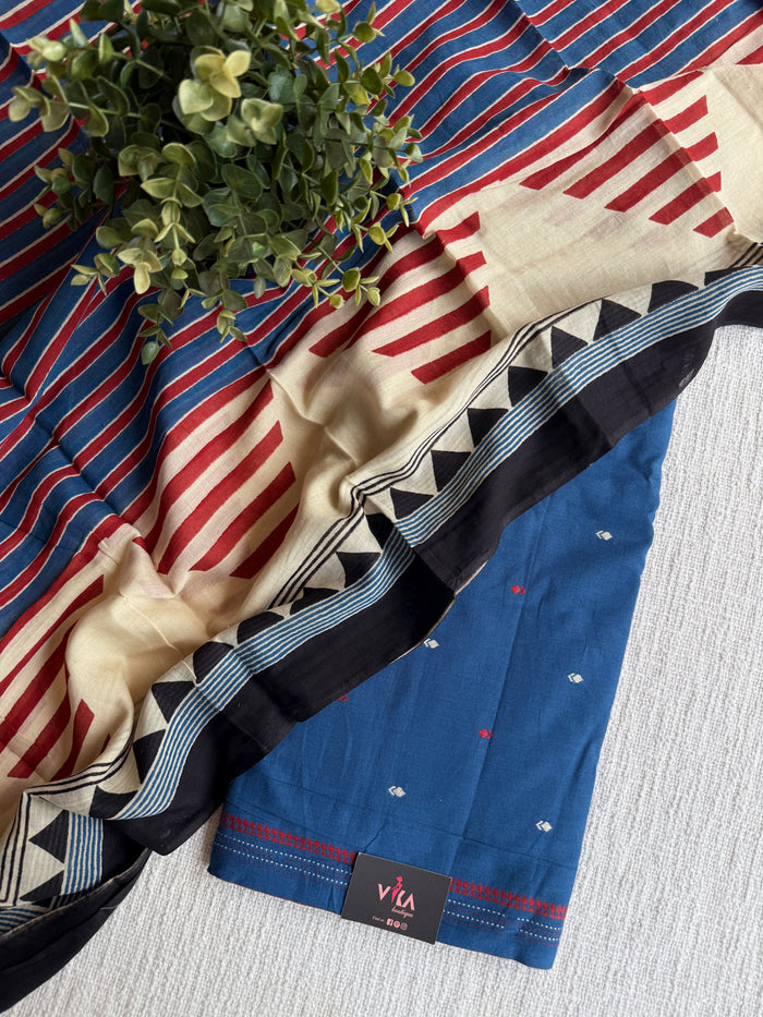 Handloom suit set with cotton dupatta