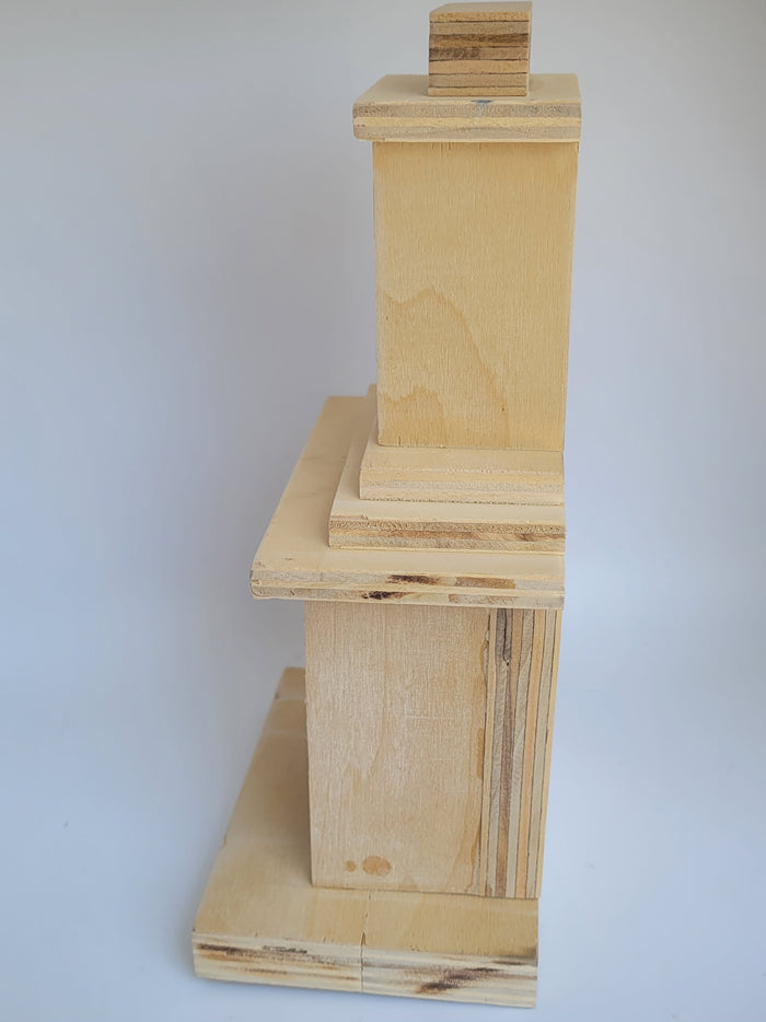 Handmade Unpainted Wooden Fireplace