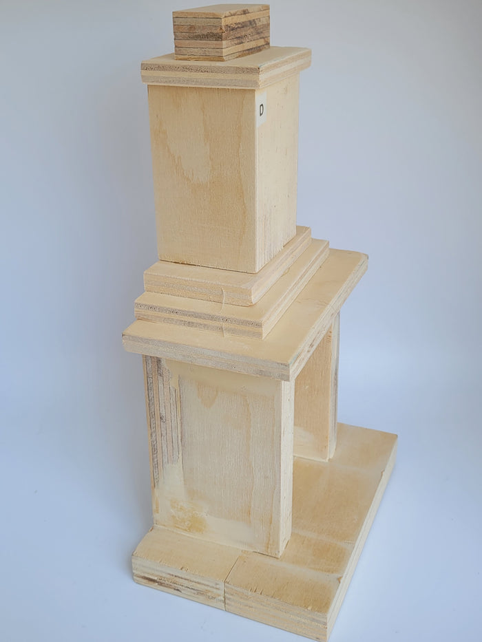 Handmade Unpainted Wooden Fireplace
