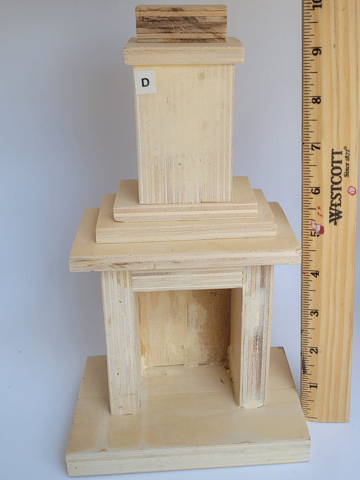 Handmade Unpainted Wooden Fireplace