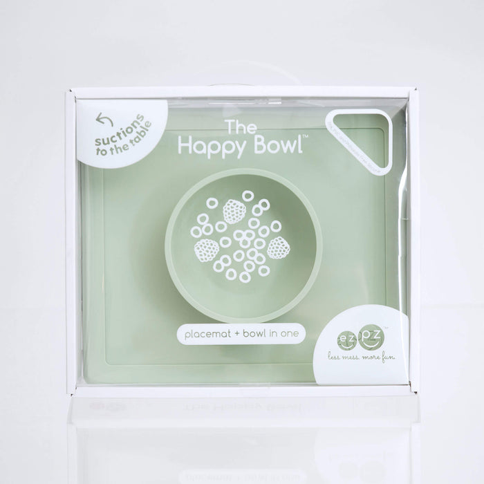 Happy Bowl in Sage by ezpz / The Original All-In-One Silicone Plates & Placemats that Stick to the Table #color_sage