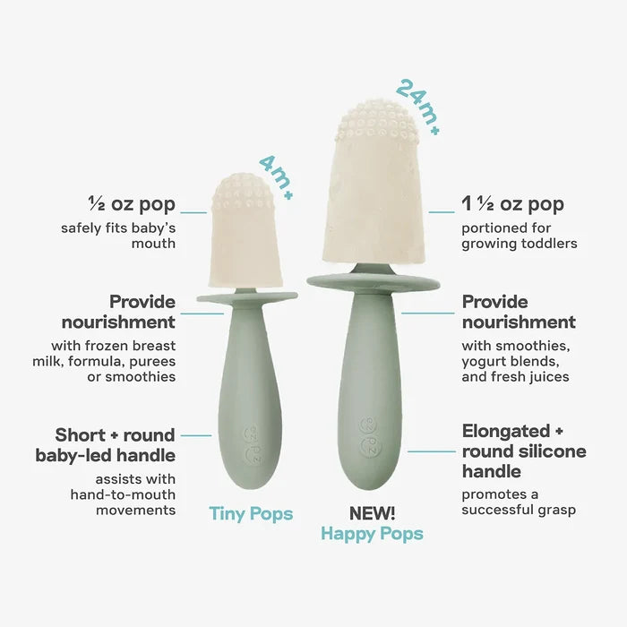 ezpz Happy Pops in Sage Green | Silicone Popsicle Molds for Toddlers #color_sage