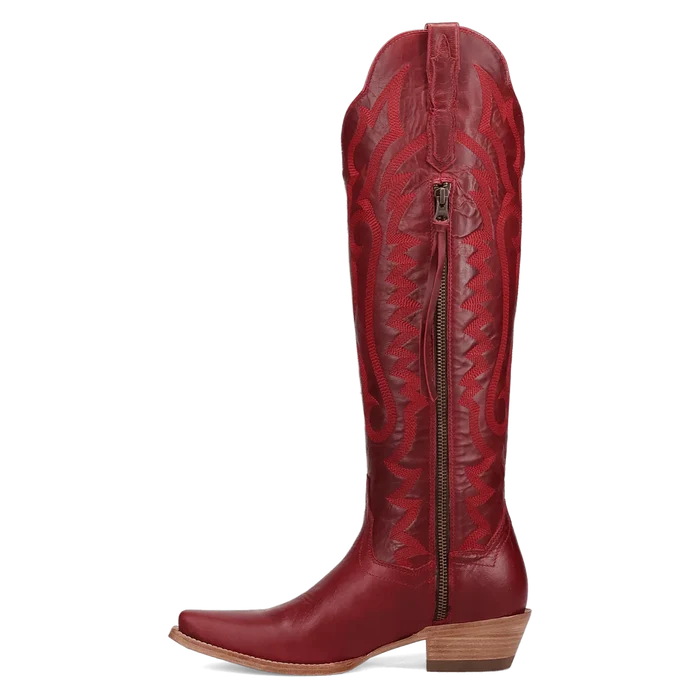 Heartland Red Knee High Leather Women's Cowboy Boot by Dan Post