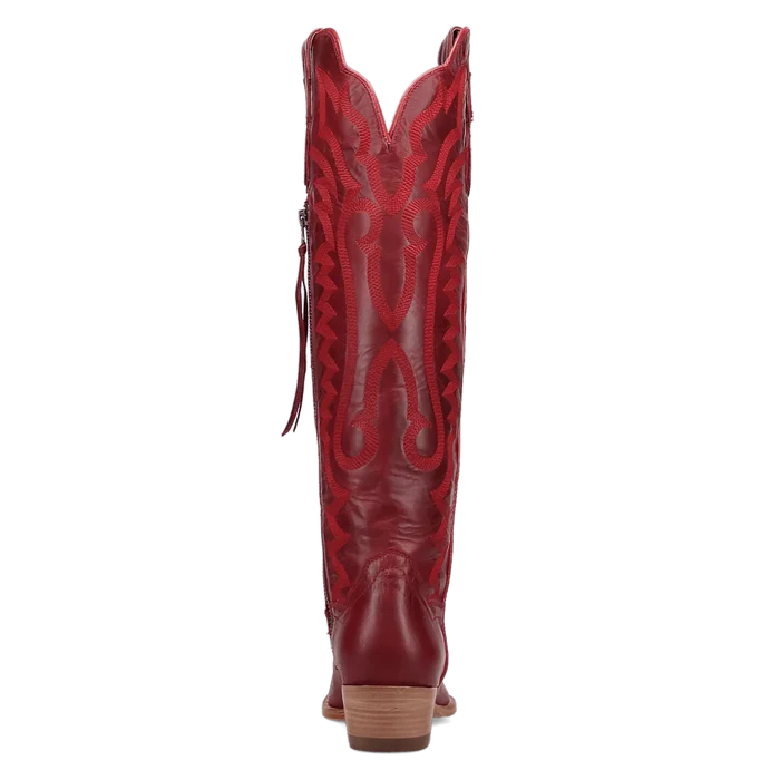 Heartland Red Knee High Leather Women's Cowboy Boot by Dan Post