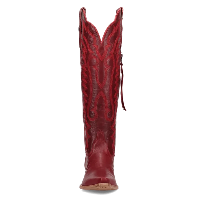 Heartland Red Knee High Leather Women's Cowboy Boot by Dan Post