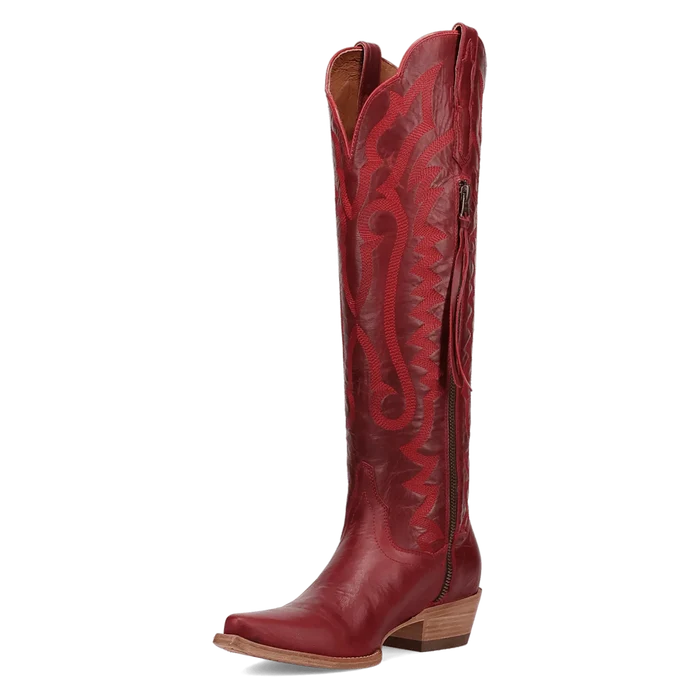 Heartland Red Knee High Leather Women's Cowboy Boot by Dan Post