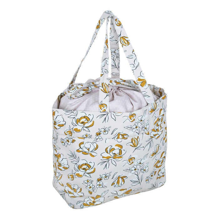 Hobby Gift: Craft Bag (M): Drawstring: Spring Floral: Item size: (d/w/h) 17 x 30 x 28cm.