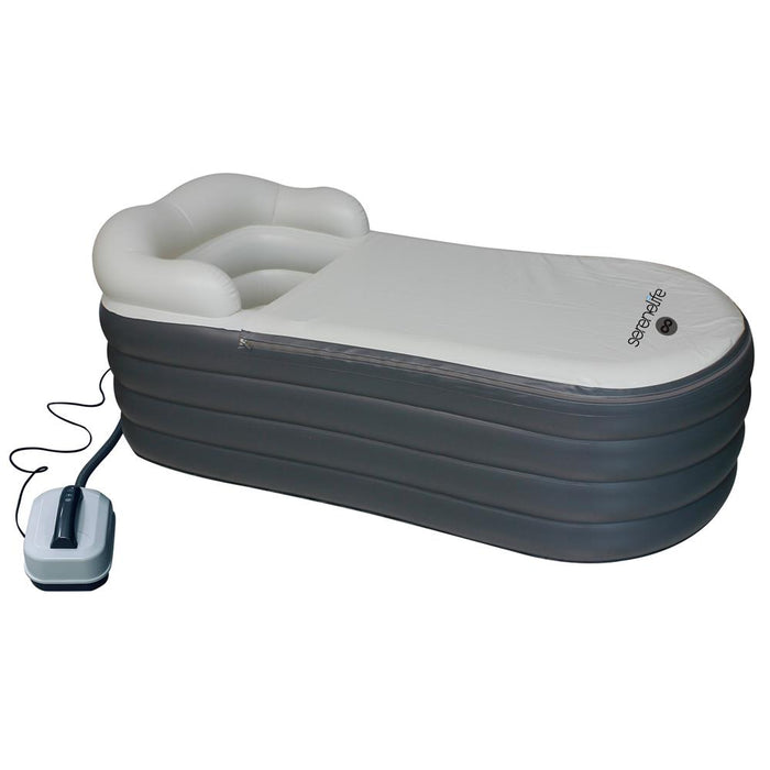 Inflatable Spa Bathtub with Bubble Massage Mat, Remote, Pillow, 66"x30"x26"