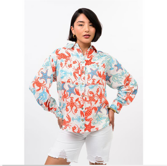 Ivy Jane TOP GAUZE CAMP SHIRT