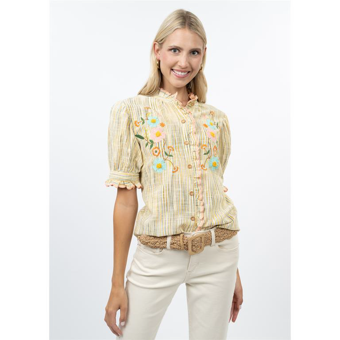 Ivy Jane TOP RIBBON EMBROIDERED BLOUSE