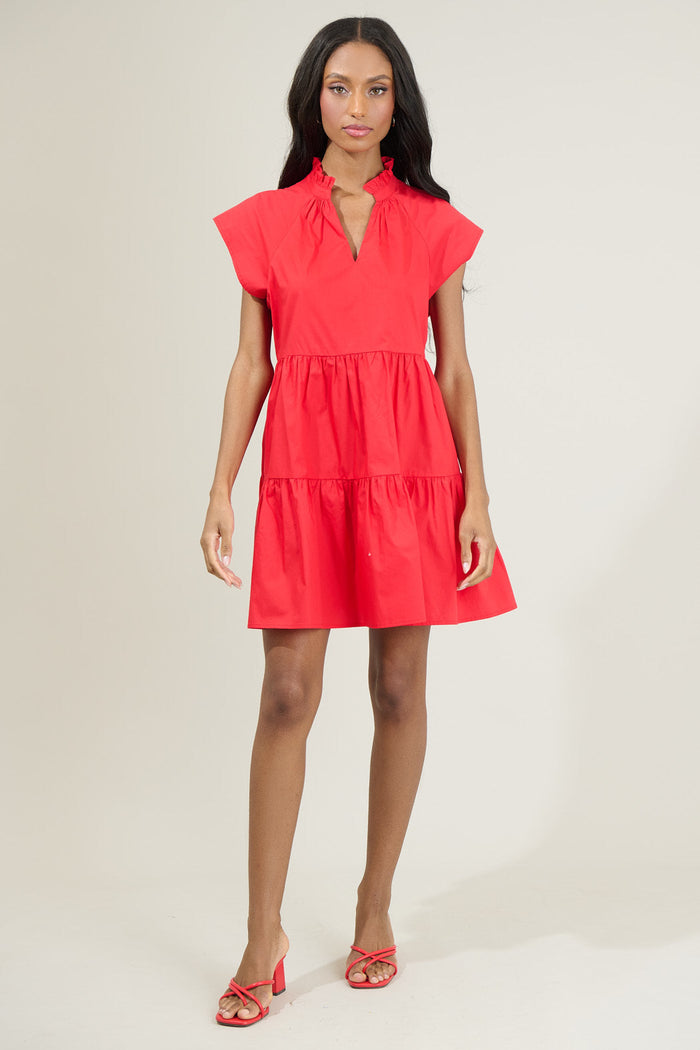 Janelly Poplin Tiered Mini Dress