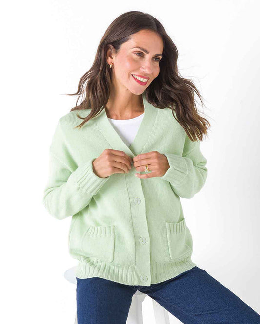 Jocelyn Mint Green Wool Blend Cardigan - The Classic Boutique