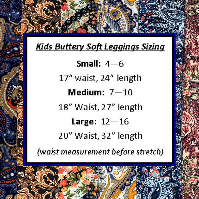 Kids Buttery Soft Leggings - Golden Paisley