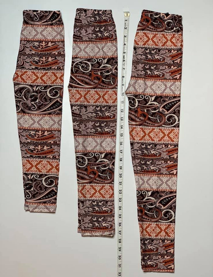 Kids Buttery Soft Leggings - Golden Paisley