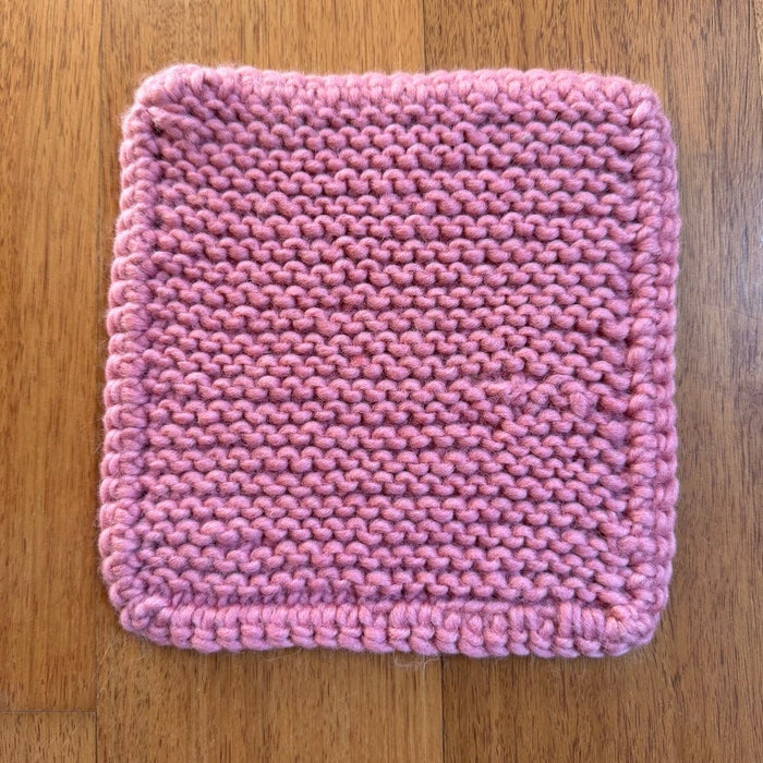 Knitted Wool Square Trivet Orchid Pink &Keep