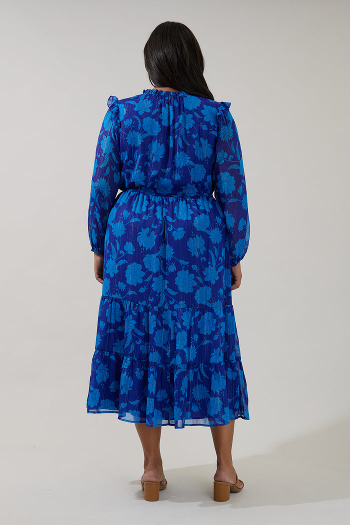 Kristen Tiered Midi Dress Midnight Curve