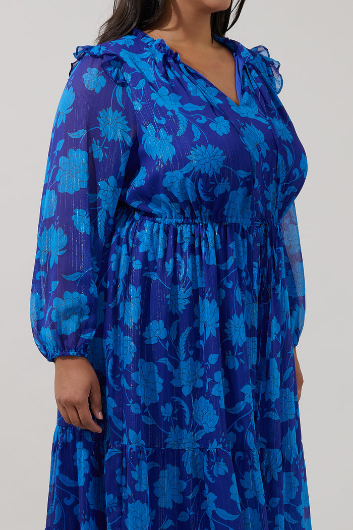 Kristen Tiered Midi Dress Midnight Curve