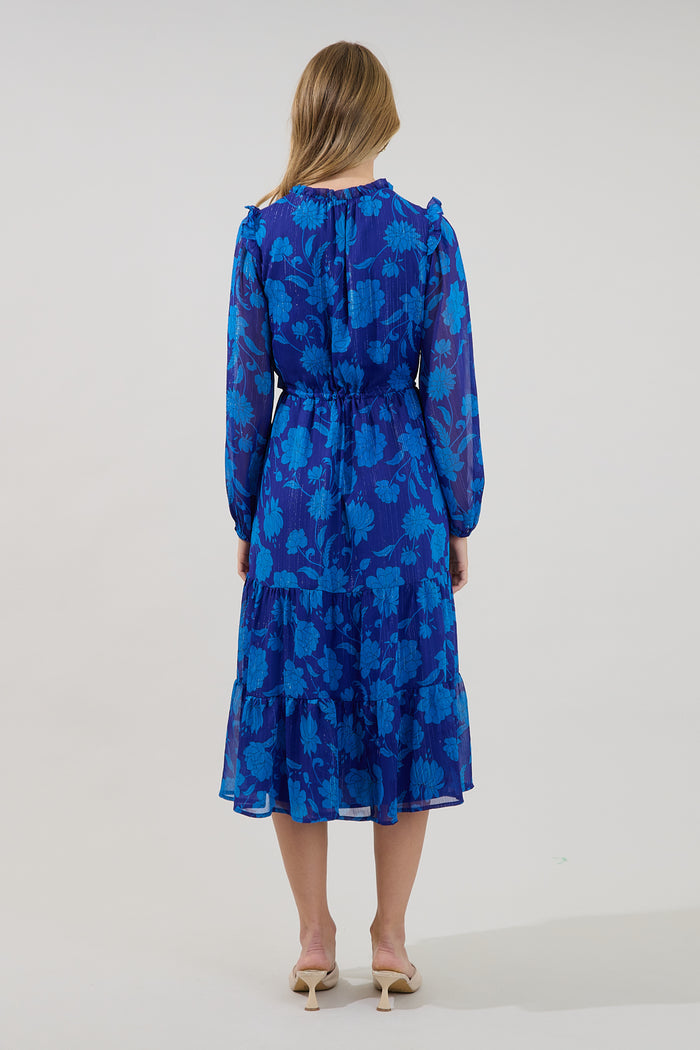 Kristen Tiered Midi Dress Midnight