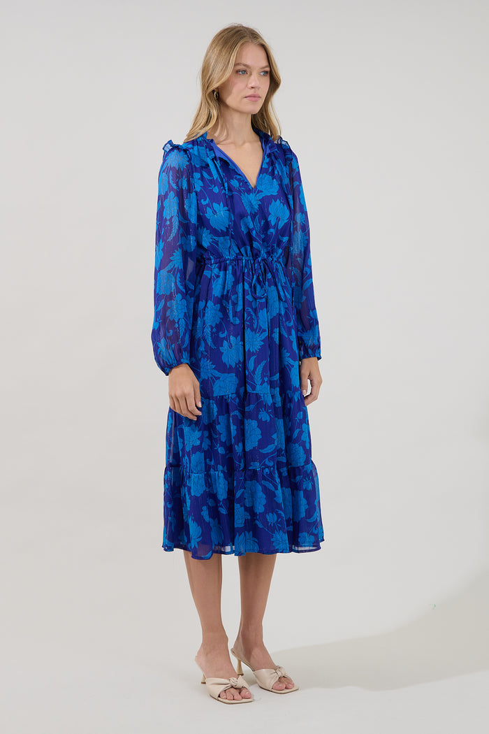 Kristen Tiered Midi Dress Midnight