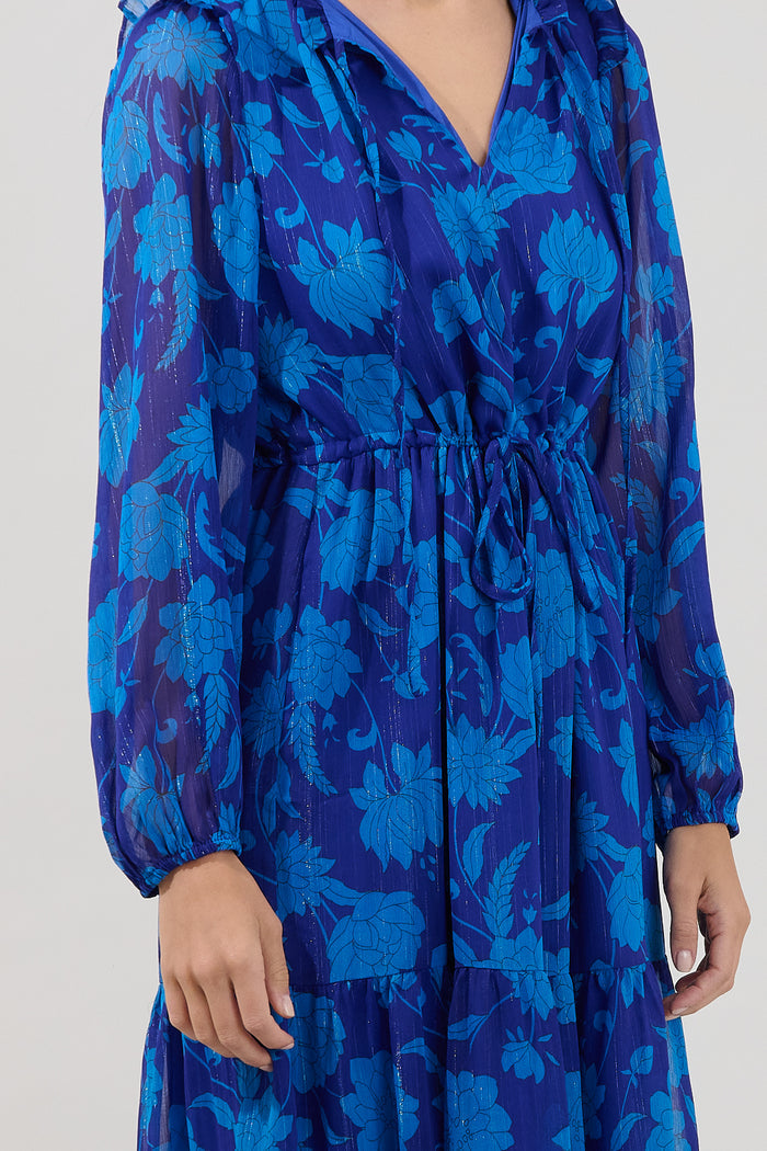 Kristen Tiered Midi Dress Midnight