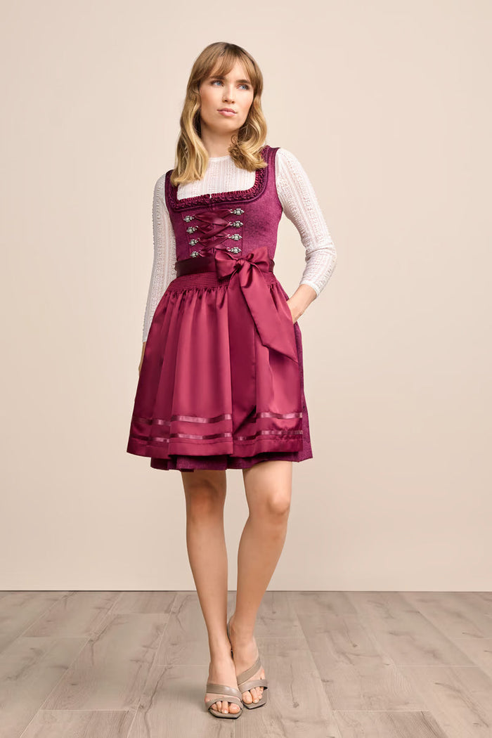 Kruger Thialda Mini Dirndl, Red — 50cm 2pc Set