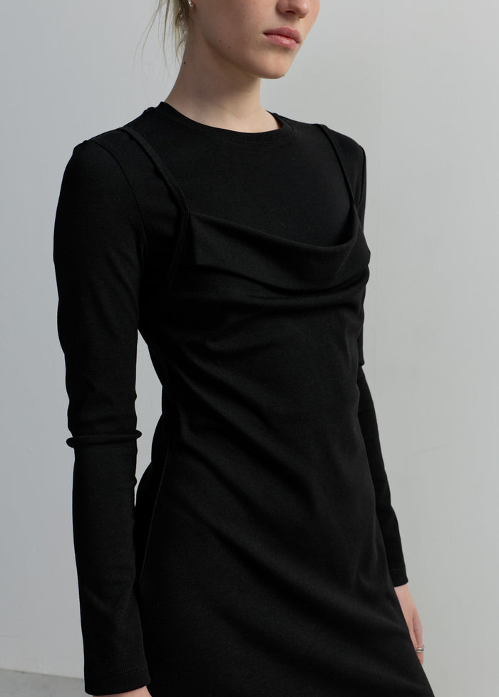 LAYERED LONG SLEEVE MINI DRESS