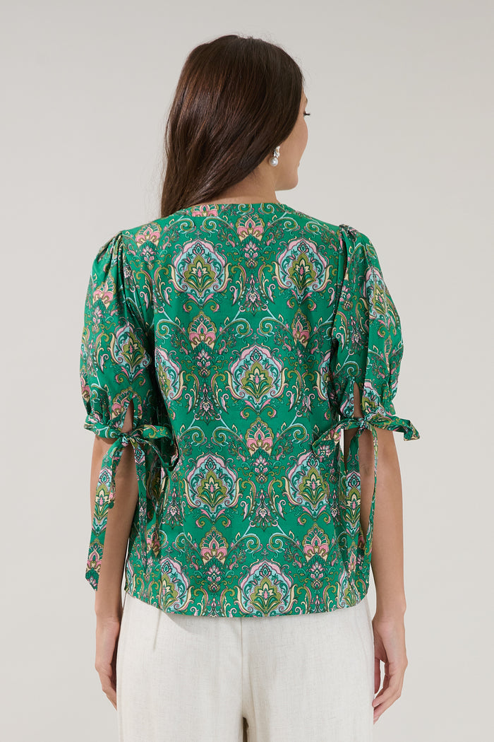 Leticia Puff Sleeve Top Paisley