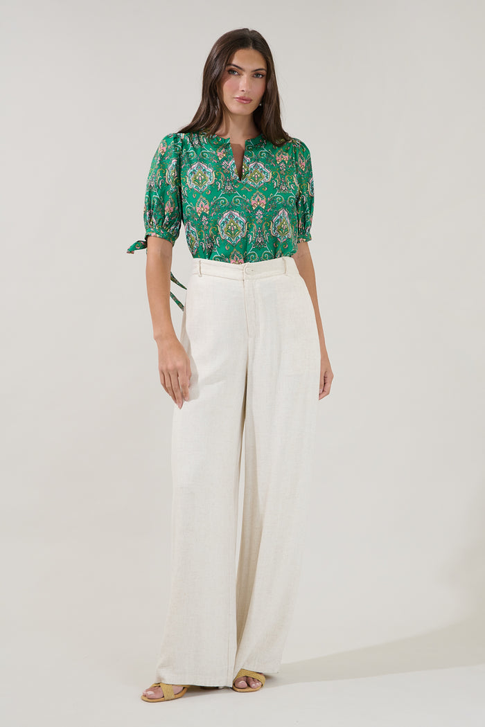 Leticia Puff Sleeve Top Paisley