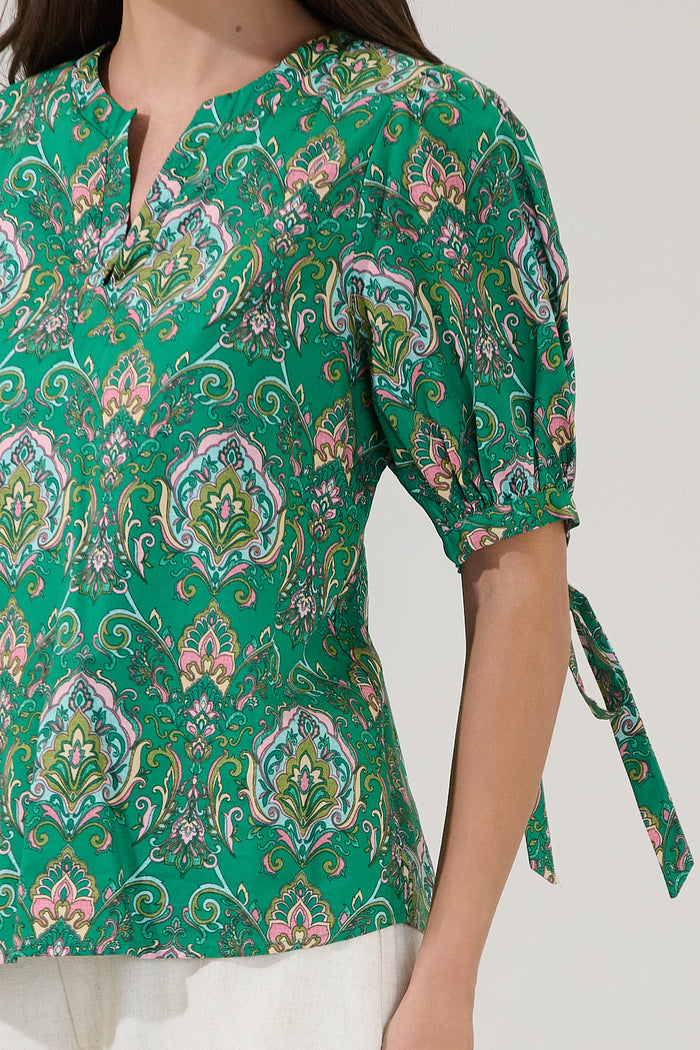 Leticia Puff Sleeve Top Paisley