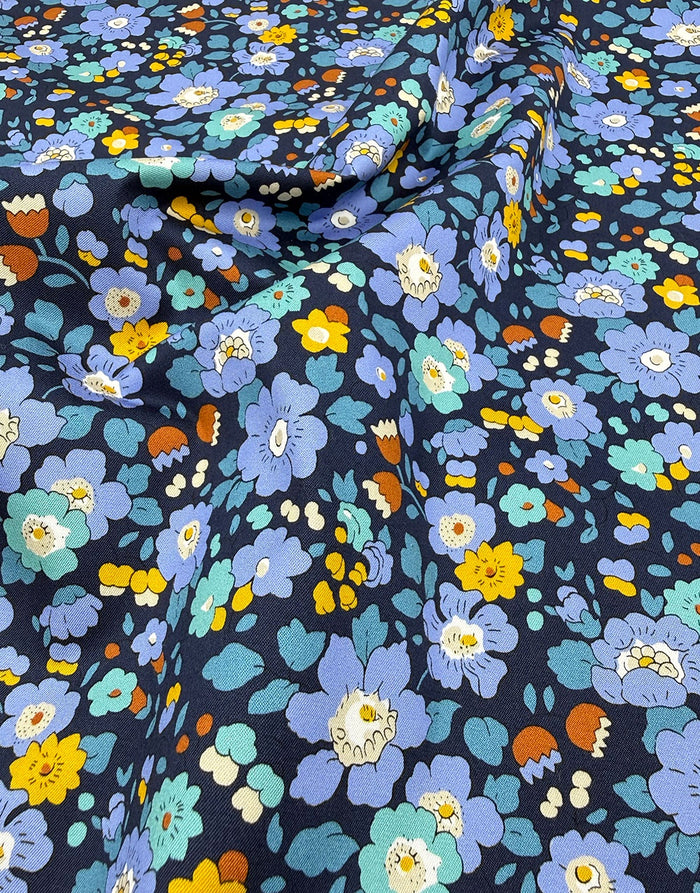 Liberty Fabrics Stretch Gabardine Cotton Fabric, Betsy Meadow A