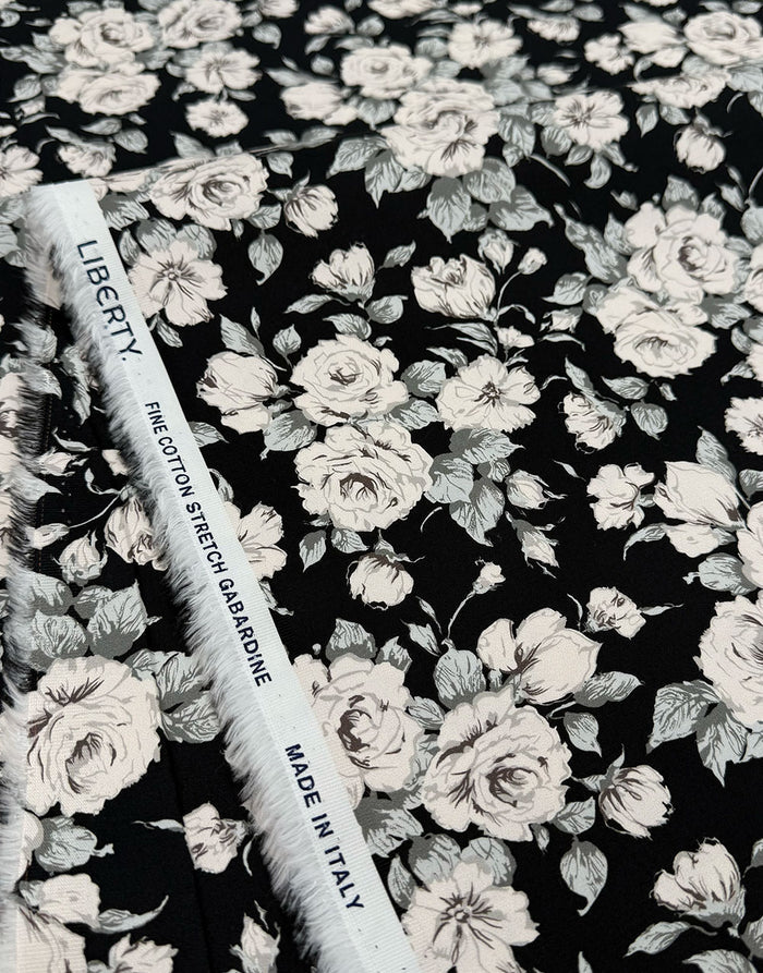 Liberty Fabrics Stretch Gabardine Cotton Fabric, Carline Rose A