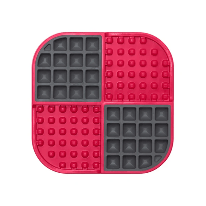 LickiMat Slomo Dog Red out of packaging on white background