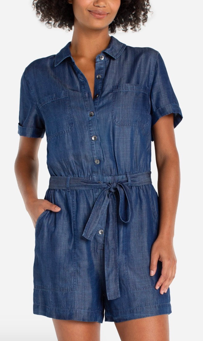 Liverpool - Short Sleeve Romper with Self Tie
