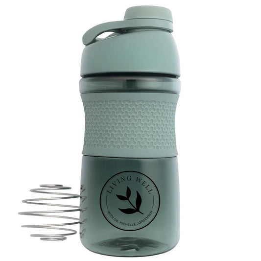 Living Well glass shaker bottle, 16.9 oz