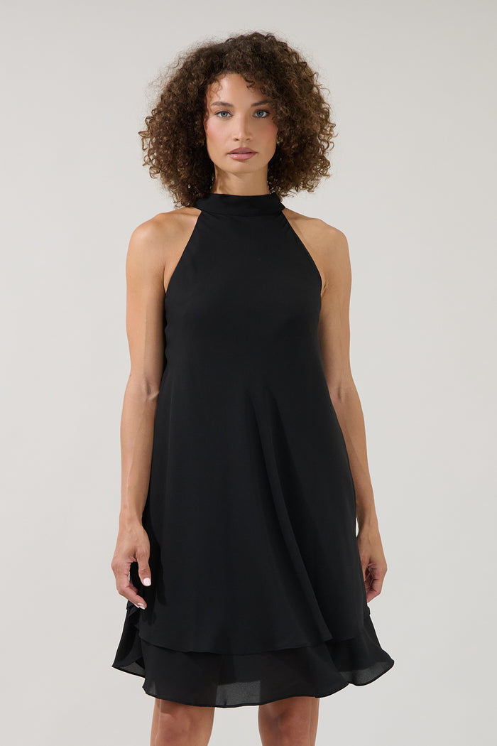 Lyra Back Bow Halter Mini Dress