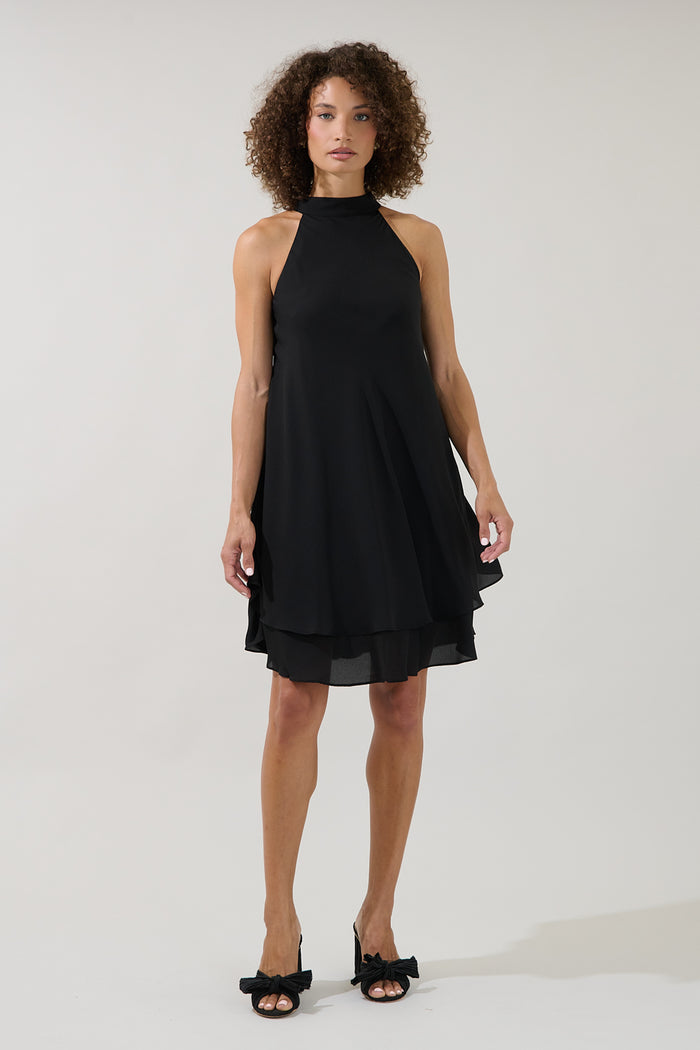 Lyra Back Bow Halter Mini Dress
