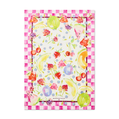 Mackenzie Childs Dish Towel Watercolor Fruit Printed