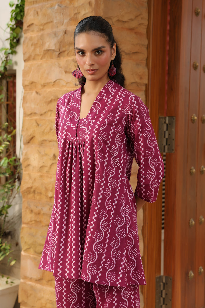 Magenta Glow Printed Everyday Co-ord Set