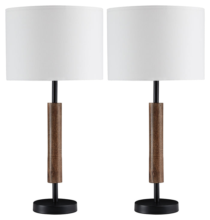 Maliny L328964 BlackBrown Wood Table Lamp 2CN