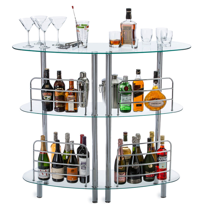 Mango Steam Catalina Home Bar Table, Wood or Glass