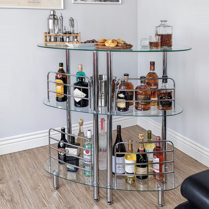 Mango Steam Catalina Home Bar Table, Wood or Glass