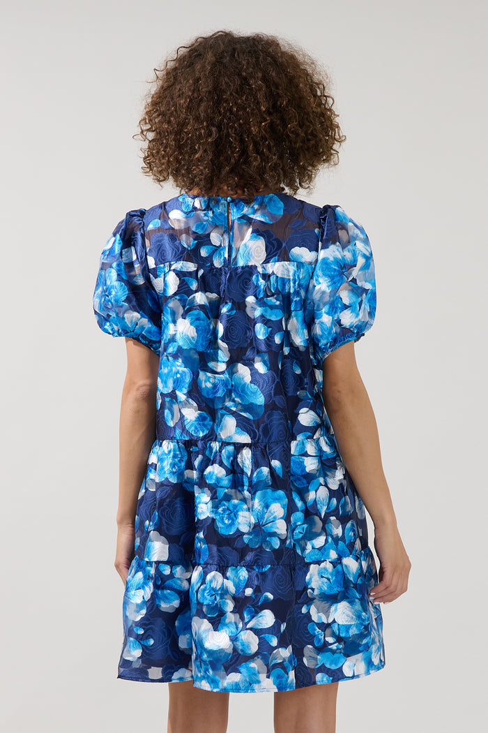 Marean Tiered Organza Mini Dress Abay Floral