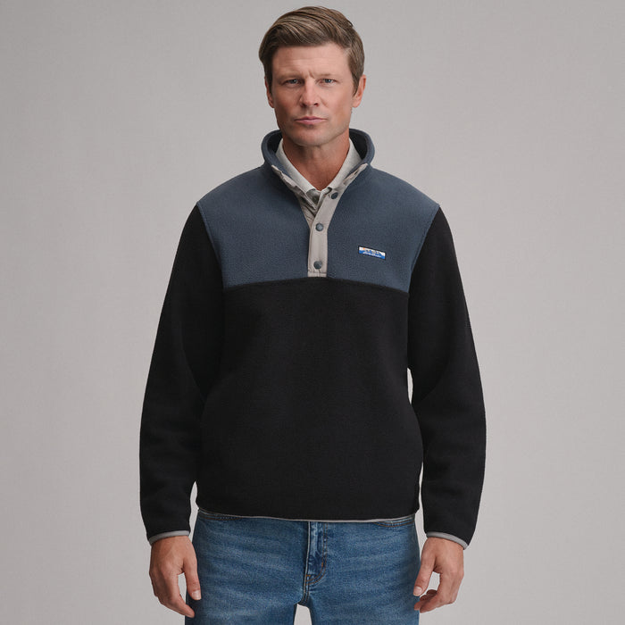 Men's Authentic Outdoor Fleece Snap-Mock Pullover-Storm-1