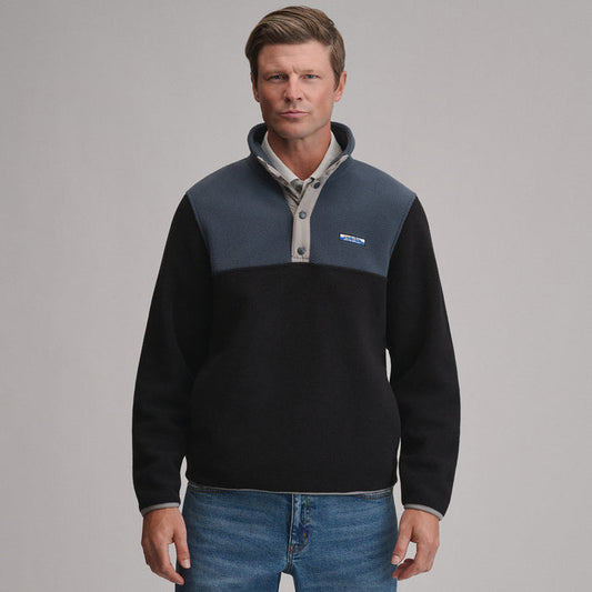 Men's Authentic Outdoor Fleece Snap-Mock Pullover-Storm-1